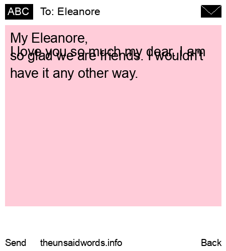 unsent message to Eleanore