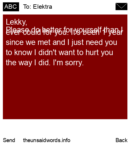unsent message to Elektra
