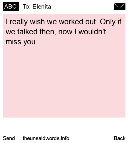 unsent message to Elenita