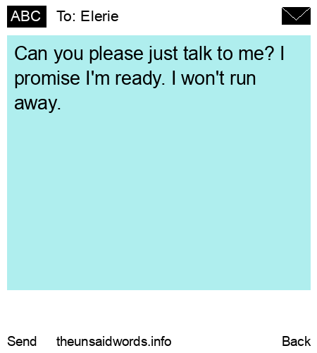 unsent message to Elerie