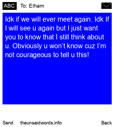 unsent message to Elham