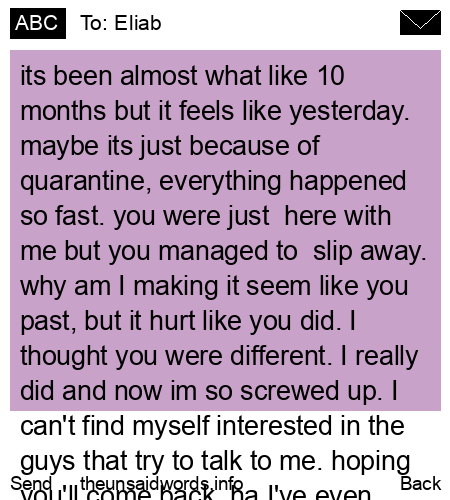 unsent message to Eliab