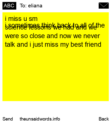 unsent message to eliana