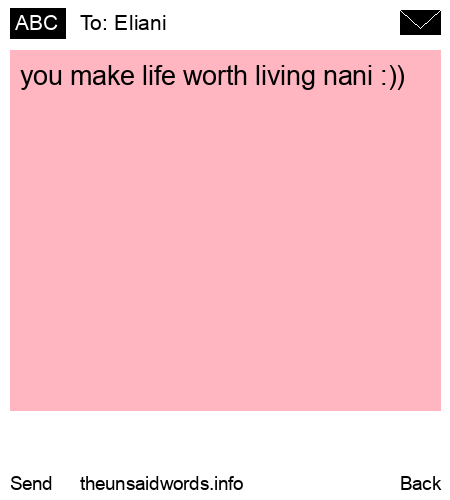 unsent message to Eliani