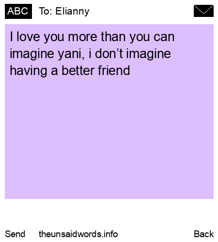 unsent message to Elianny 