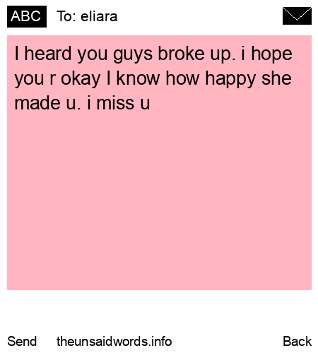 unsent message to eliara