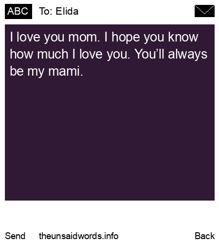 unsent message to Elida
