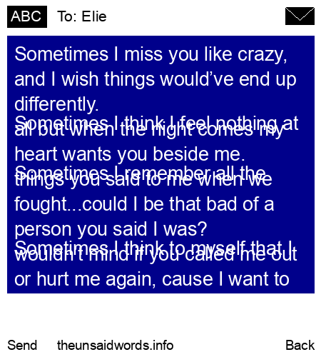unsent message to Elie