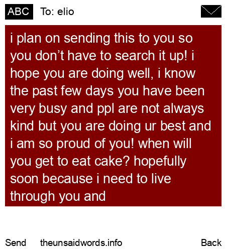 unsent message to elio