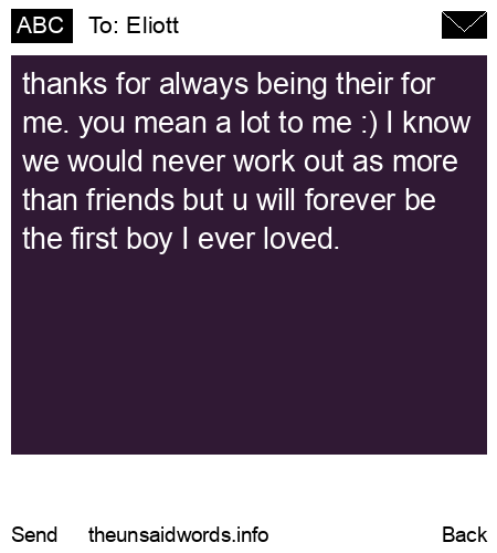 unsent message to Eliott