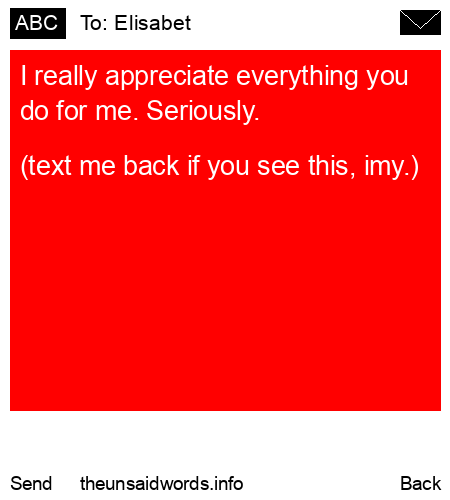 unsent message to Elisabet