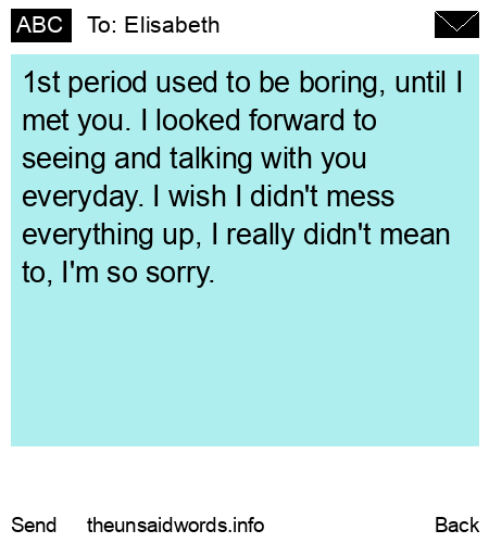 unsent message to Elisabeth