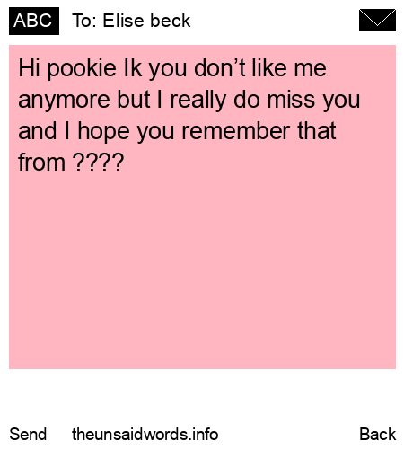 unsent message to Elise beck