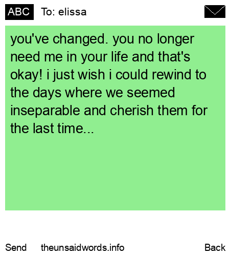 unsent message to elissa