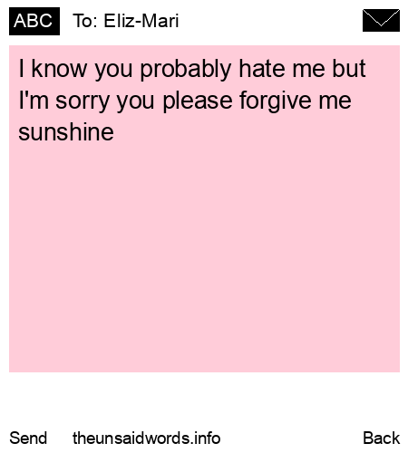 unsent message to Eliz-Mari 