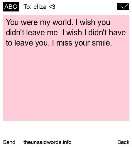 unsent message to eliza <3
