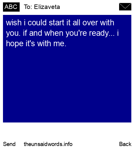 unsent message to Elizaveta