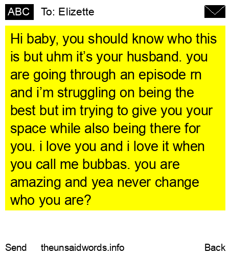 unsent message to Elizette