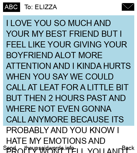 unsent message to ELIZZA