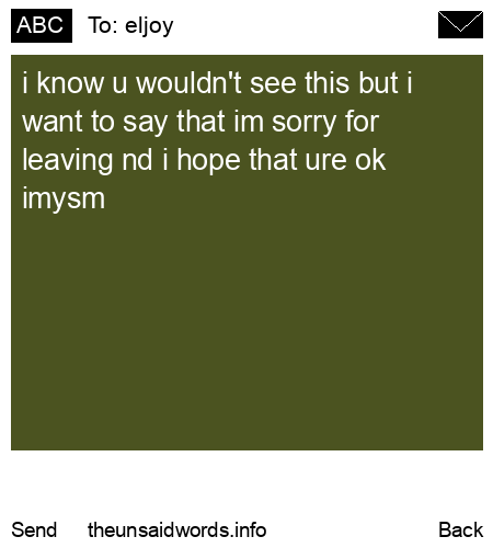 unsent message to eljoy