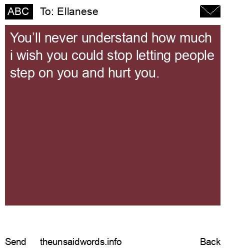 unsent message to Ellanese