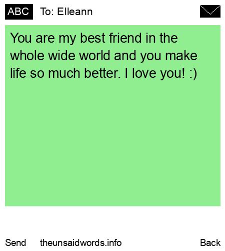 unsent message to Elleann
