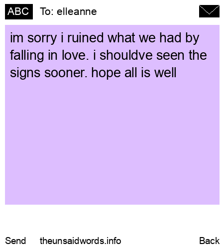 unsent message to elleanne