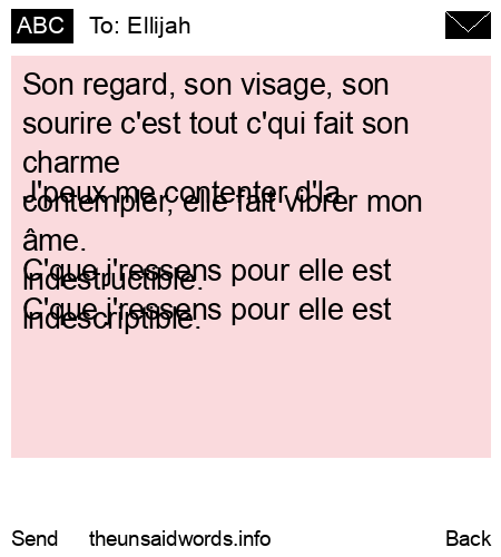 unsent message to Ellijah