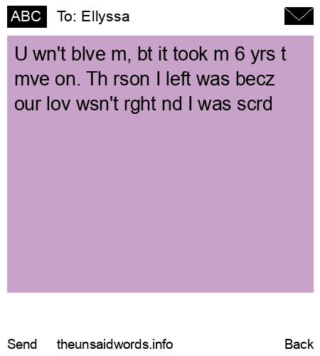unsent message to Ellyssa