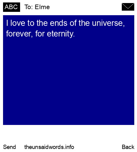 unsent message to Elme