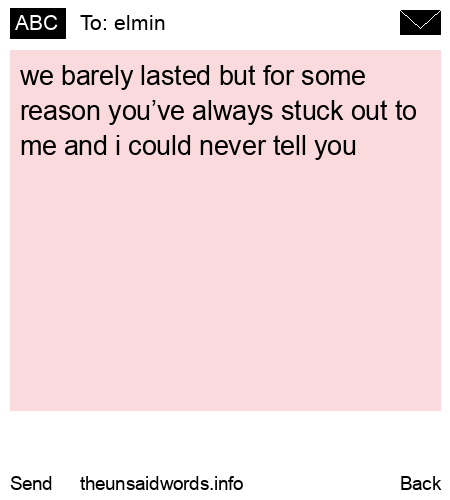 unsent message to elmin