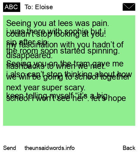 unsent message to Eloise