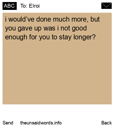 unsent message to Elroi