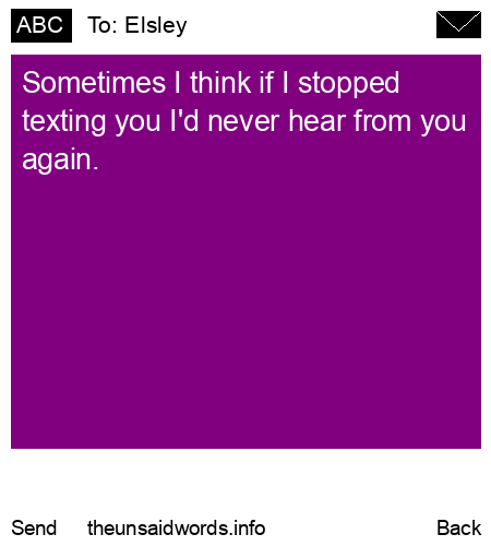 unsent message to Elsley 