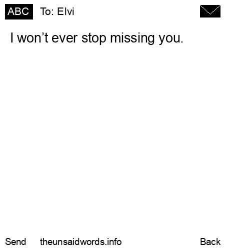 unsent message to Elvi