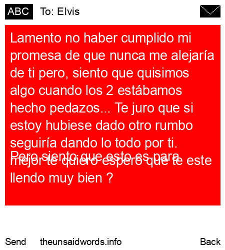 unsent message to Elvis