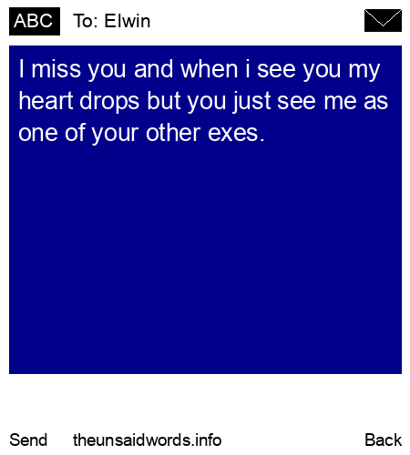 unsent message to Elwin