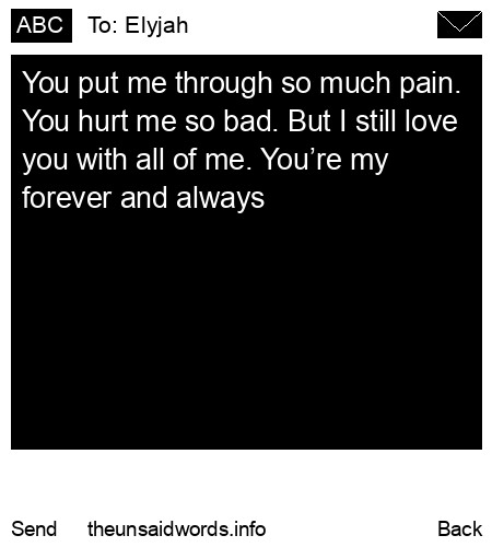 unsent message to Elyjah