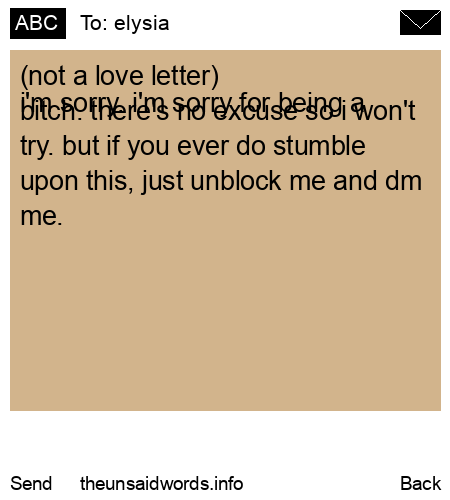 unsent message to elysia