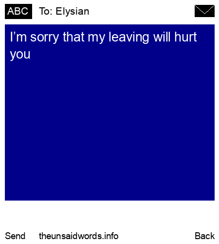 unsent message to Elysian 