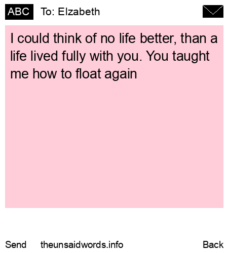 unsent message to Elzabeth
