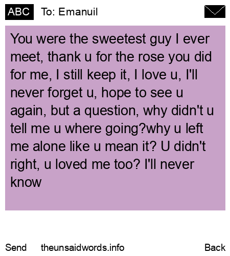 unsent message to Emanuil