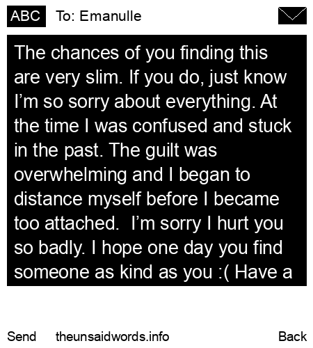 unsent message to Emanulle
