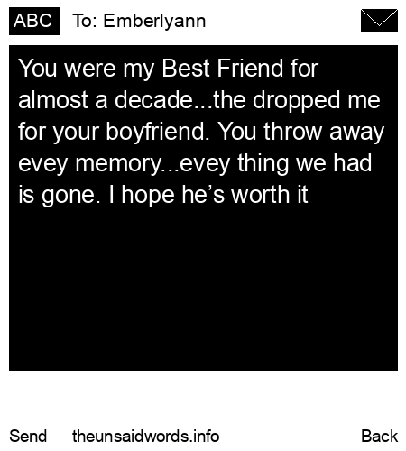 unsent message to Emberlyann