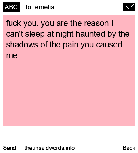 unsent message to emelia