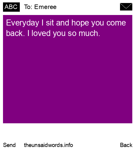 unsent message to Emeree
