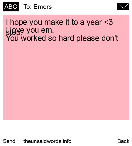 unsent message to Emers