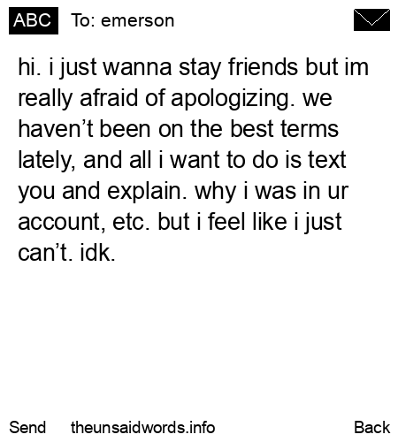 unsent message to emerson