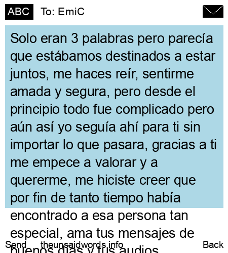 unsent message to EmiC