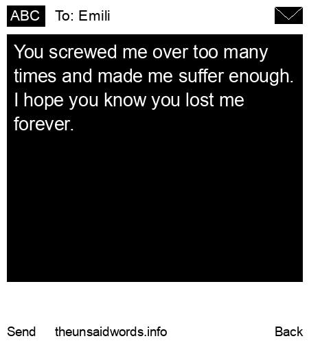 unsent message to Emili
